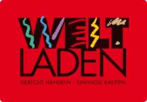 Logo „Weltladen“ mit dem Slogan „Gerecht handeln – sinnvoll kaufen“